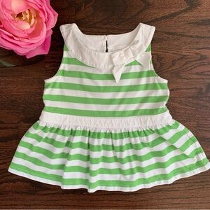Janie & Jack striped peplum top, size 5